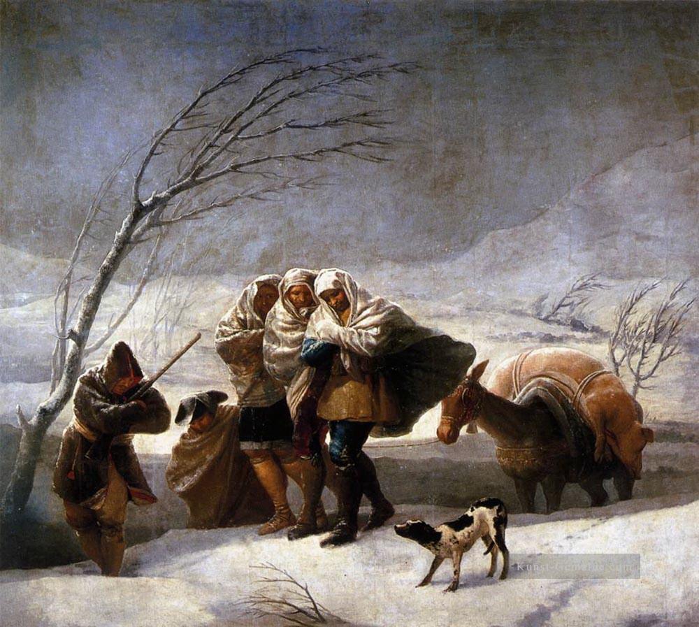Der Schneesturm Romantische moderne Francisco Goya Ölgemälde